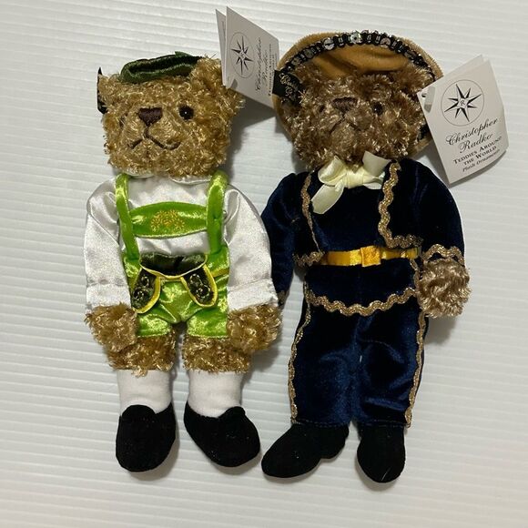 Christopher Radko Teddies Around The World Plush Ornament Set /9 Teddy Bear NWT - Picture 4 of 7